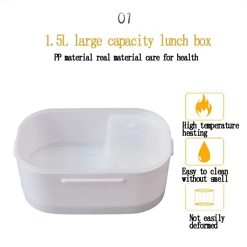 Electric Food Warmer Portable 12/24V/110/220V Dual Use Home Truck Car Electric Heating Lunch Box Rice Food Warmer Container for Travel School Office
