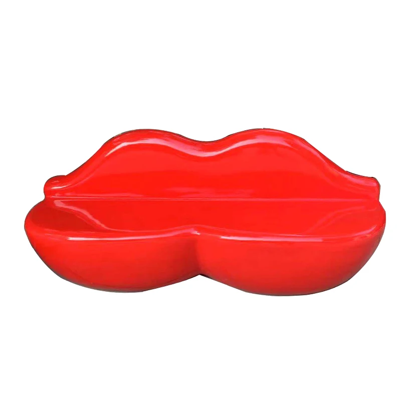 

Fiberglass Creative Stool Shopping Mall Red Lip Back Seat
