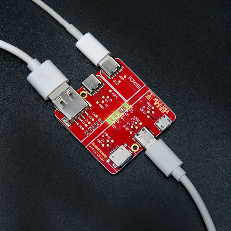 Qianli Quanli 메가 IDEA 케이블 감지 테스터 보드, USB 조명 C 타입 마이크로 USB V8 와이어 라인 테스트 도구, 전문가 확인