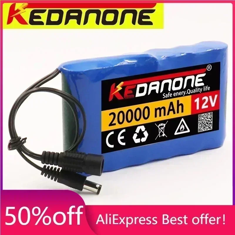 

NEW Portable Super 12V 20000mah battery Rechargeable Lithium Ion battery pack capacity DC 12.6v 20Ah CCTV Cam Monitor + charger