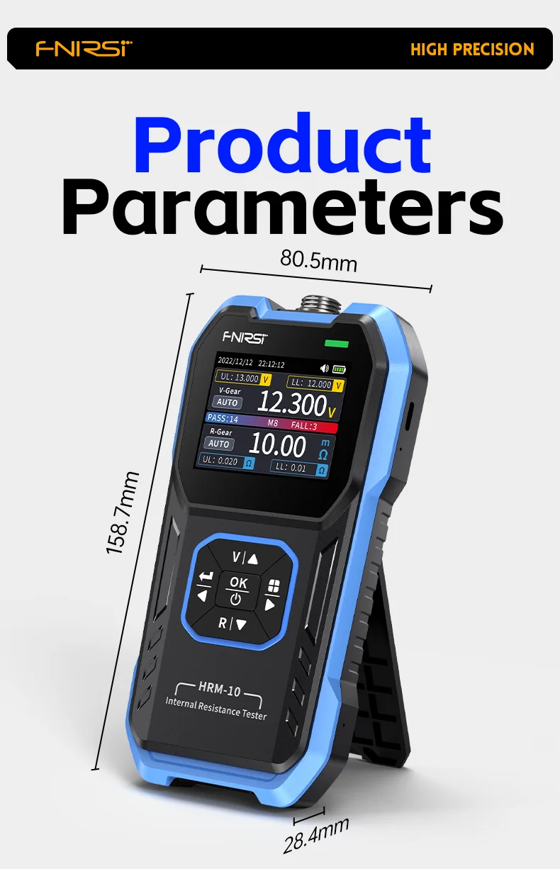 HRM-10 Automotive Tester, 18650 High Precision, AC Lithium Lead Acid Battery Vol