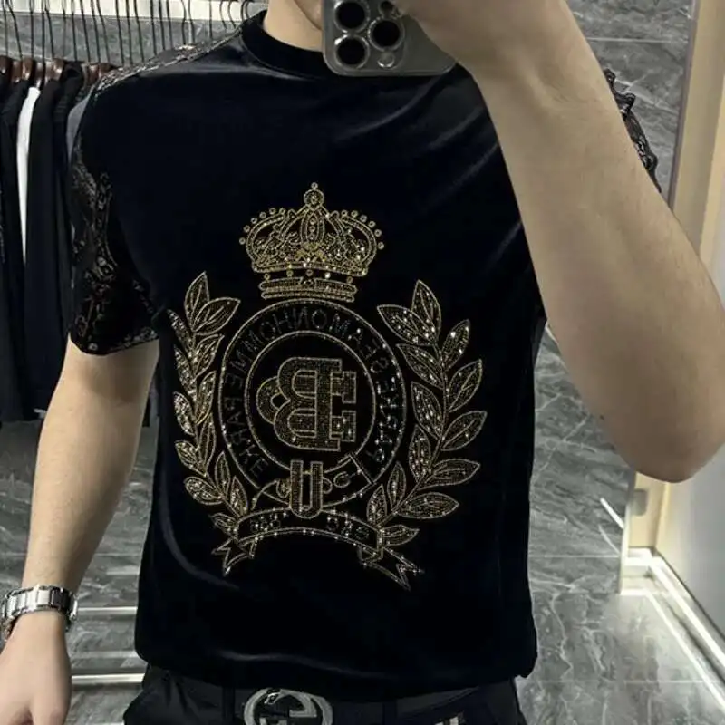 2023 European New Men's Luxury Short Sleeve T-shirt Fashion