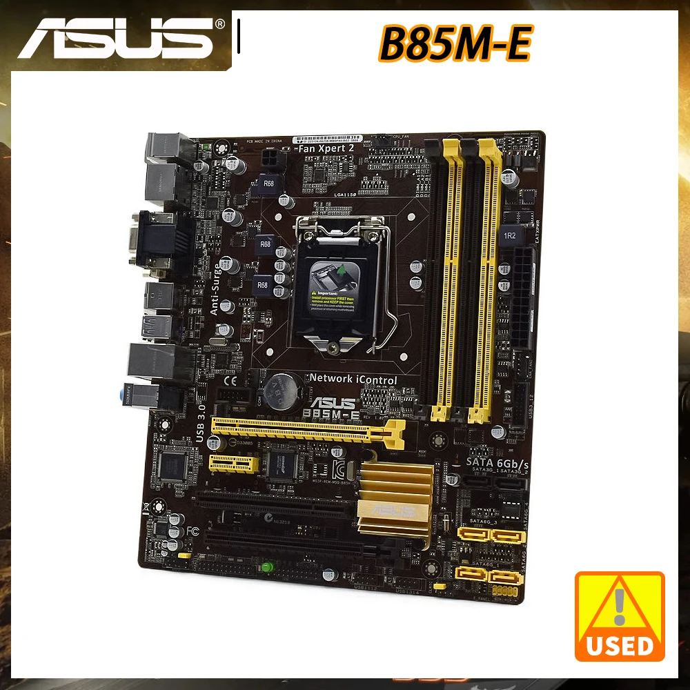 

ASUS B85M-E Motherboard 1150 Motherboard DDR3 Intel B85 PCI-E X16 32GB DVI HDMI SATA3 Micro ATX Support Core i7 i5 i3 Processor