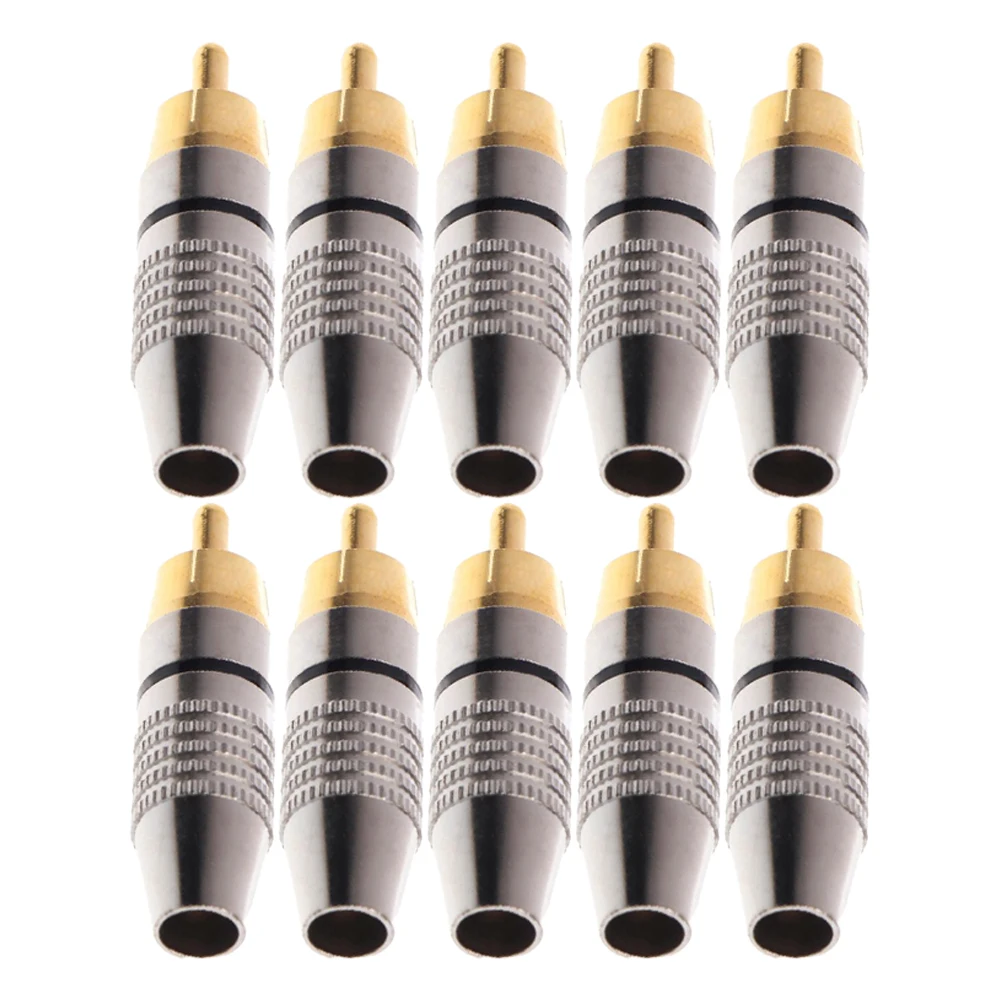 

10pcs RCA Plug Male Speaker Terminal Audio Connectors Video Audio Gold Plated For Soldering Stereo AV Cable Adapter