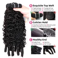 Extensions de cheveux humains bouclés birmans, qualité brésilienne, tissage de cheveux ondulés profonds, lots de cheveux bruts 2