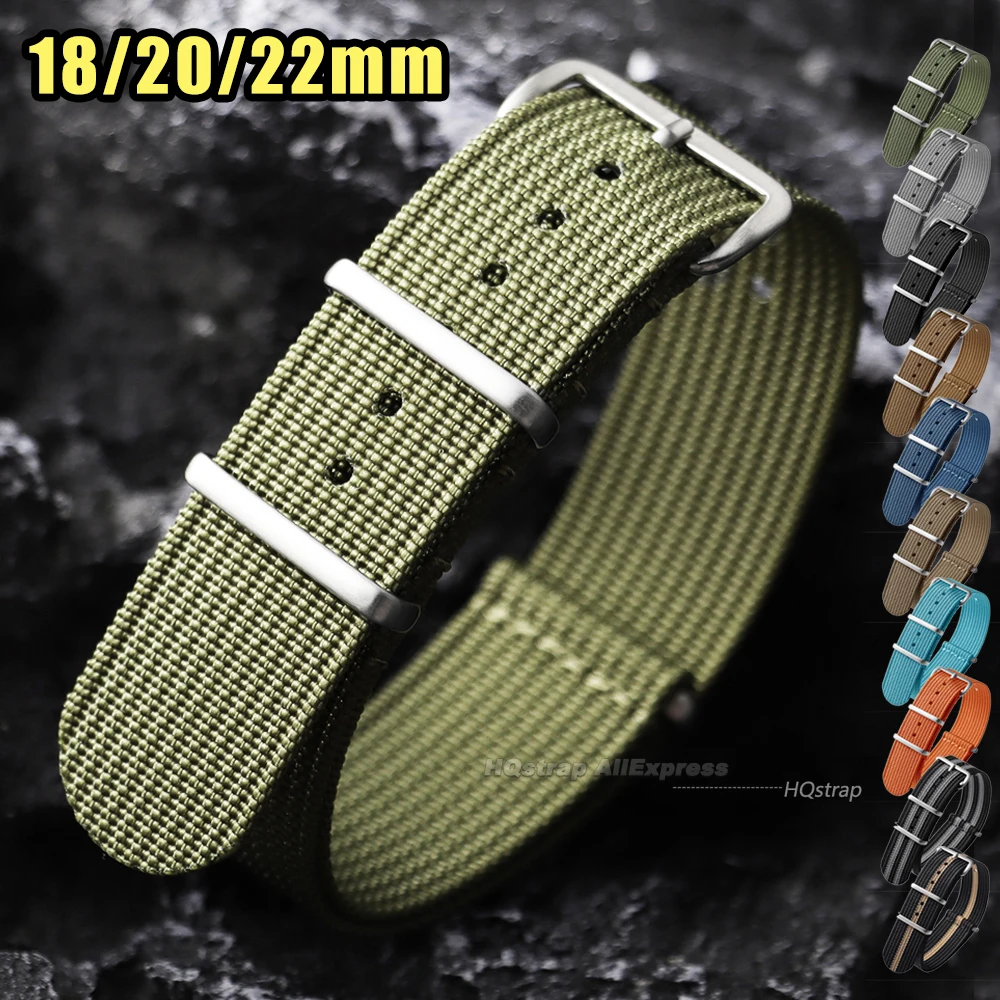 Braided Nylon Universal Sport Watch Strap - Versatile Military-Style Wrist Band Accessory