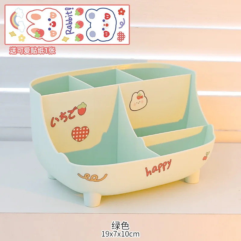 Ins Cute Kawaii Pen Holder Organizer Kids Girl Student Office Desktop Fashion Large Capacity Stationery Storage Box Organizer