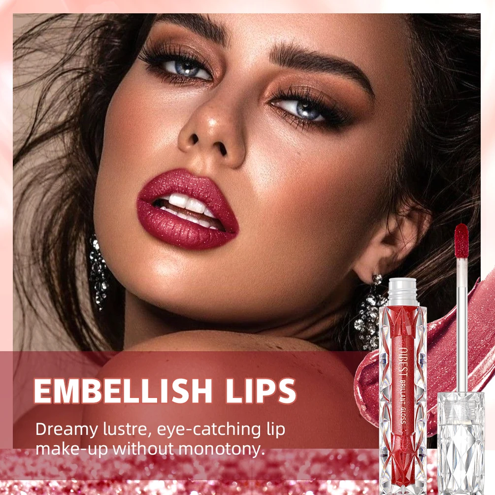 QIBEST Waterproof Diamond Shimmer Glitter Lipgloss Matte Liquid Lipstick Shiny Pearl Lip Glaze Long Lasting LipTint Women Makeup 4