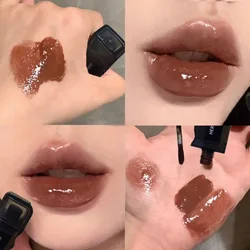 Wave Shape Green Brown Mirror Lip Tint - Clear Shine, Non - Sticky, Long Lasting Lip Makeup (02)