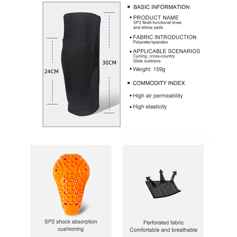 MOON-SP2 Mountain Bike Knee and Elbow Protective Gear Cycling Outdoor Sport Protection Breathable Shock Absorption, knee pad,knee support,elbow brace,elbow pads,protective gear set