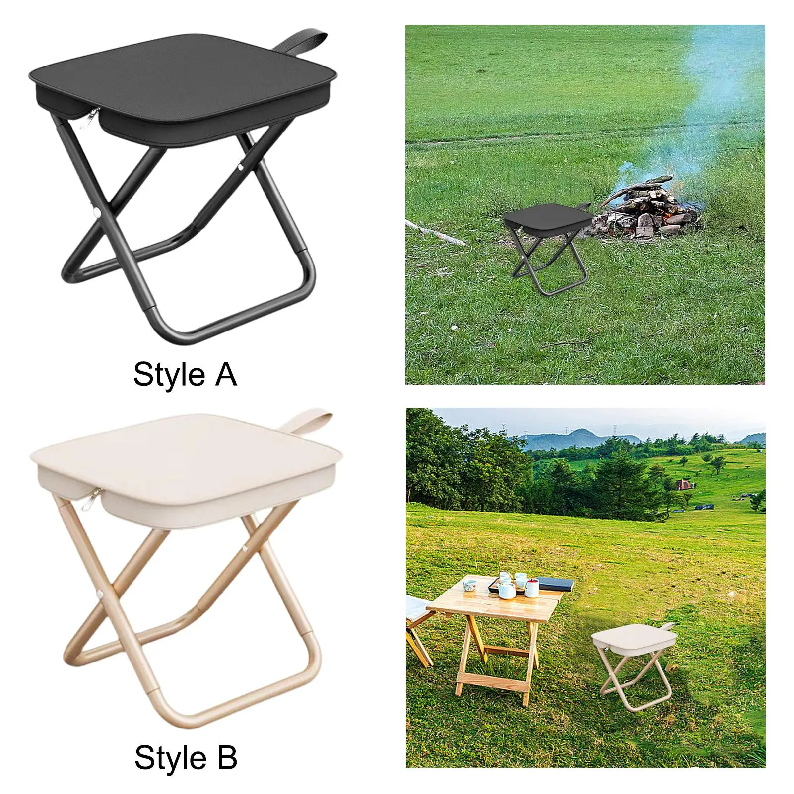 Camping Stool Seat Fishing Stool Footrest Picnic Chair Portable Folding