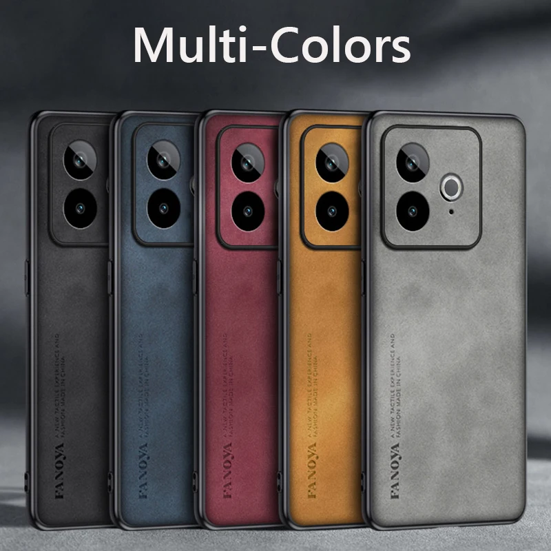 Luxury Retro Leather Skin Feel Shockproof Matte Silicone Case Cover