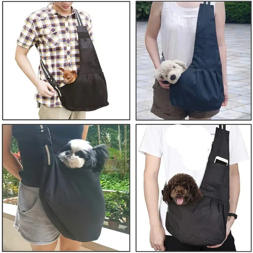 Pet Sling Bags Hand Free Small Dog Cat Sling Carrier BagAdjustable Strap Breathable Tote Bag Shoulder Bag For Cat Dogs Puppy