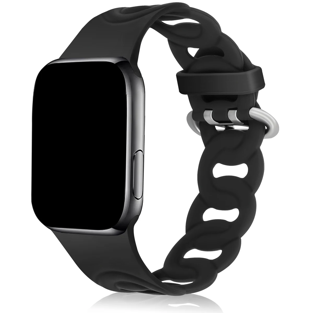애플 워치 밴드용 실리콘 스트랩, 고어멧 팔찌, 아이워치 시리즈 7, 6, 5, 4, 3, 8 울트라, 44mm, 40mm, 45mm, 49mm, 41mm, 38mm 액세서리