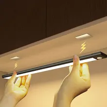 LED 캐비닛 조명, USB C 타입 충전식 모션 센서, 주방 옷장 캐비닛 조명용 LED 램프, 20cm, 30cm, 40cm, 50cm, 60cm