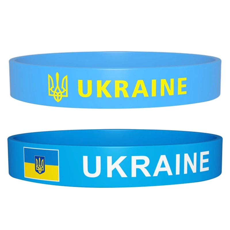 

Y1UE Мягкий силиконовый браслет Национальный подарок Украина Страна Тематический браслет Дышащий