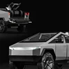 1/24 Cybers Truck Pickup Trailer Alloy Car Model Diecasts Metal Camper Van Motorhome Touring Car Model Sound Light Kids Toy Gift 3