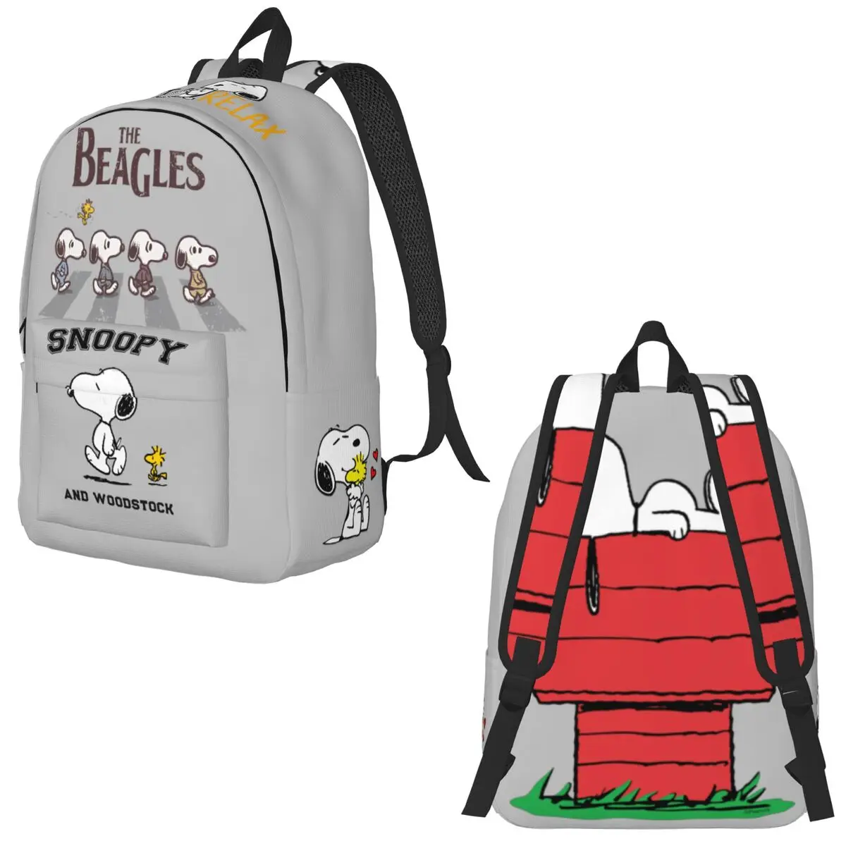thumbnail image 1 of Mochila de Peanuts Charlie Brown y Snoopy para estudiantes de la escuela, mochila para niños y niñas, mochila para niños con perros Snoopy, bolsas para viajes, 1 of 5