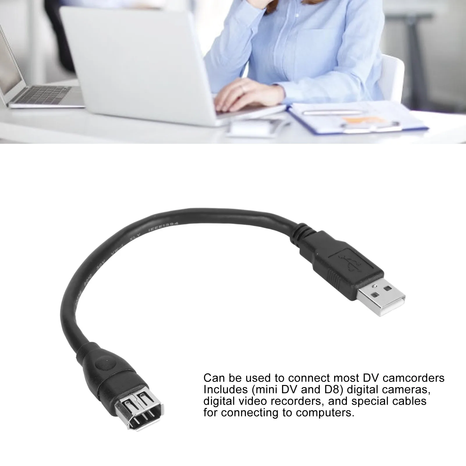 Firewire 6 Pin To USB Cable Easy To Bend Firewire 1394 6 Pin To USB Adapter Cable Professional Female To Male for Scanner