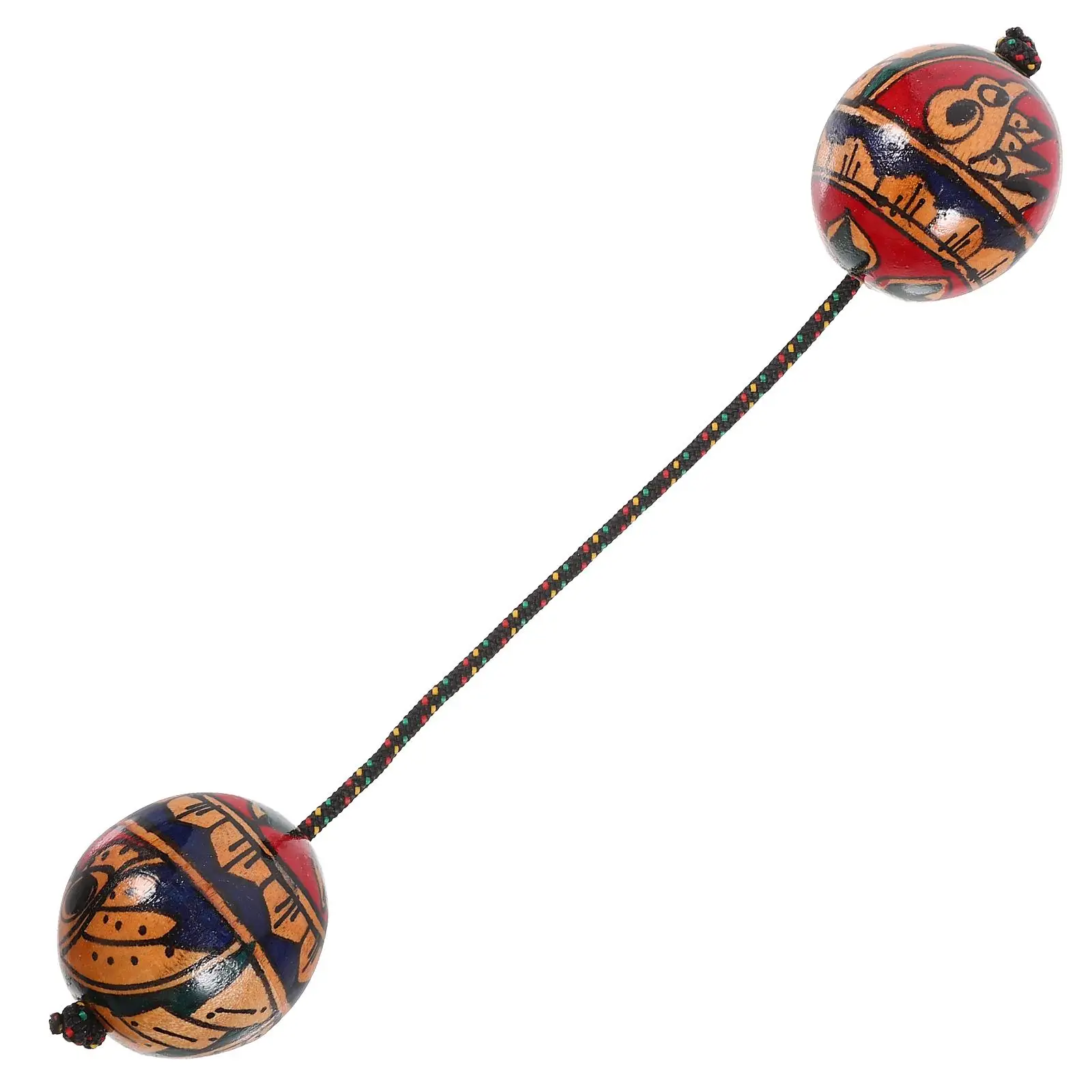 Hand painted Rhythm Maracas Shaking Double 29 32CM Shaker Sand Hammer Musical Instruments Percussion Decor Wooden