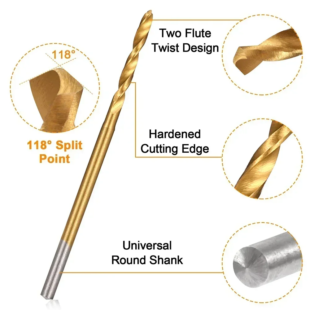 DIY Drill Bits Mini Drill Bit Set 10 Pieces 2.35mm Shank Diameter Efficient Drilling High-Speed Steel drill bit set drill bits drill bit