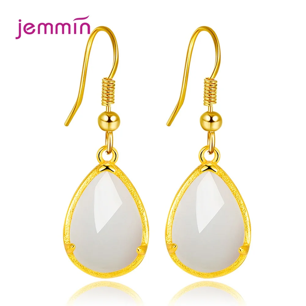 925 Sterling Silver Trendy Waterdrop Crystal Dangle Earrings For Women Girls Wedding Engagement Fashion Jewelry