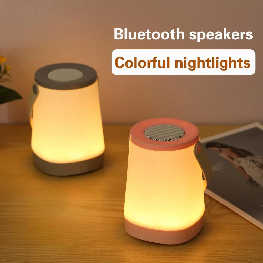 

RGB Gradient Night Light Bluetooth Speaker Outdoor Portable HiFi Stereo Subwoofer Sound Box LED Seven Color Night Light Speakers