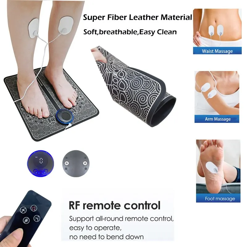 1 pc Electric EMS Foot Massager Pad Remote Controllable & Relaxation Foot  Acupoint Massage Pad Muscle Stimulation Improve Blood Circulation Gifts For  Home Office Holiday