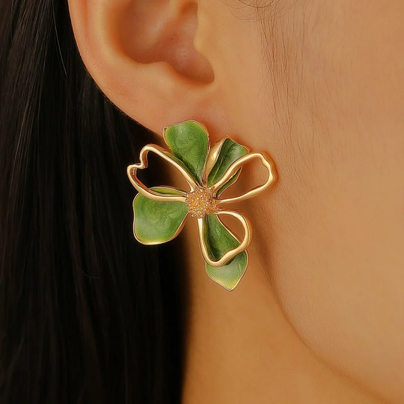 Boucles d'oreilles Vintage Double couche pétale de - Boucle d'oreille femme chez makeyouwant.fr
