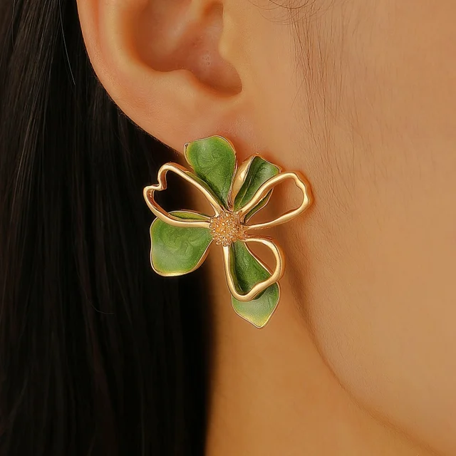 87605-50e70d.jpg Boucles d'oreilles Vintage Double couche pétale de fleur minimaliste pour femmes, Chic coréen, fête de mariage, bijoux à la mode, cadeaux 2025