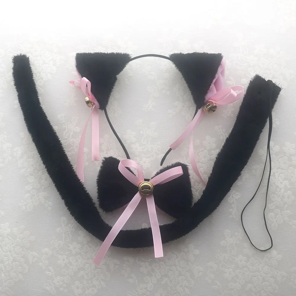 Cat Accessories Ears Tail Collar Paws for Women Girl Dress Up Halloween Costume Cosplay