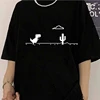 Mosaic Game Cactus Little Dinosaur Prints Men T-Shirts Creativity Street Funny Short Sleeve Casual All-math Mans Clothing 1