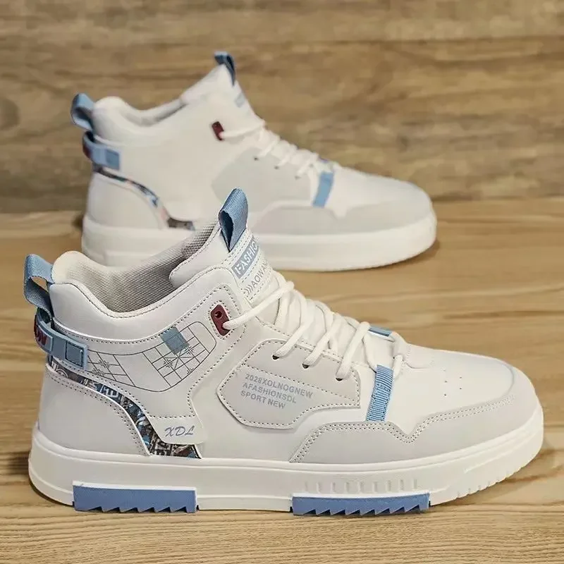 Men's shoes low-top  summer Korean style student canvas sports and casual white sneakers thick sole versatile trendy shoe 5