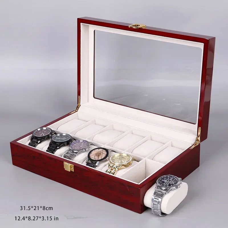eco-friendly wooden watch box 1/2/3/5/6/10/12 slot watch gift box storage travel universal storage
