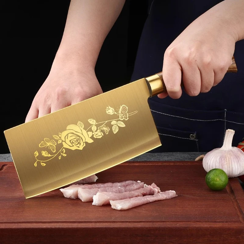 Description Picture 4 of itemCommercial Gold Kitchen Knives Complete - Special vegetable, meat, and bone knives for chefs with multi-purpose knives