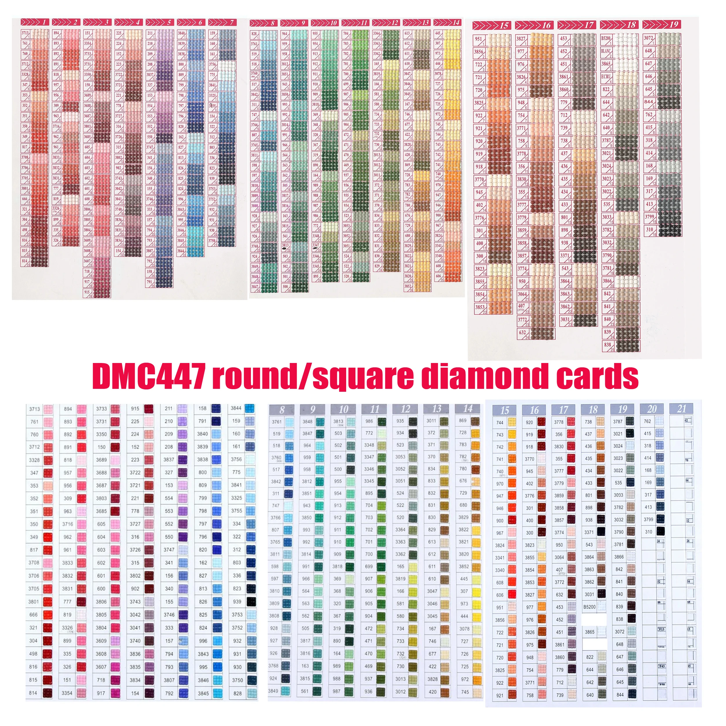 5D Diamond Painting Drills DMC 447 Colors Full Square/Round Crystal Beads Diamond Embroidery Accessory Factory Direct diamond painting diamond painting accessories