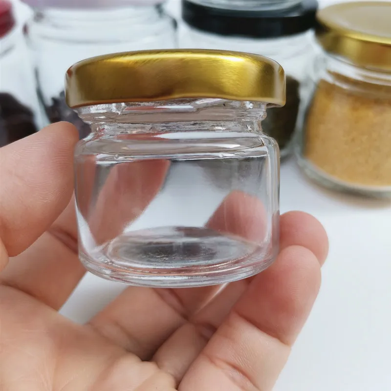 30 Pieces Small Glass Honey Jars with Covers, 25ml Empty Glass Bottle, Wedding, Birthday Party, Return Gifts Glass Storage Jar 3