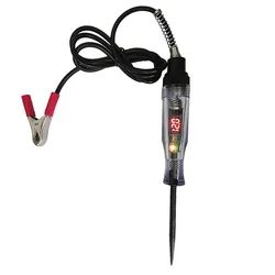 Auto Voltage Circuit Tester Pen - Electric Diagnostic Tool for Cars & Trucks (6V - 24V) (Black cable)