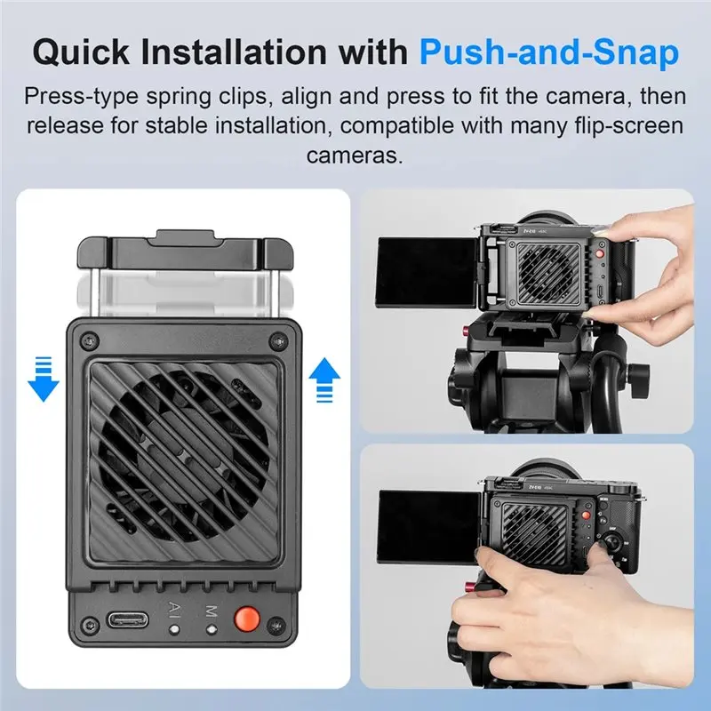 ABVO-For Sony Canon Nikon Fuji Compatible Semiconductor Camera Cooler Cooling Fan Radiator Heat Sink For Live Streaming,Cameras