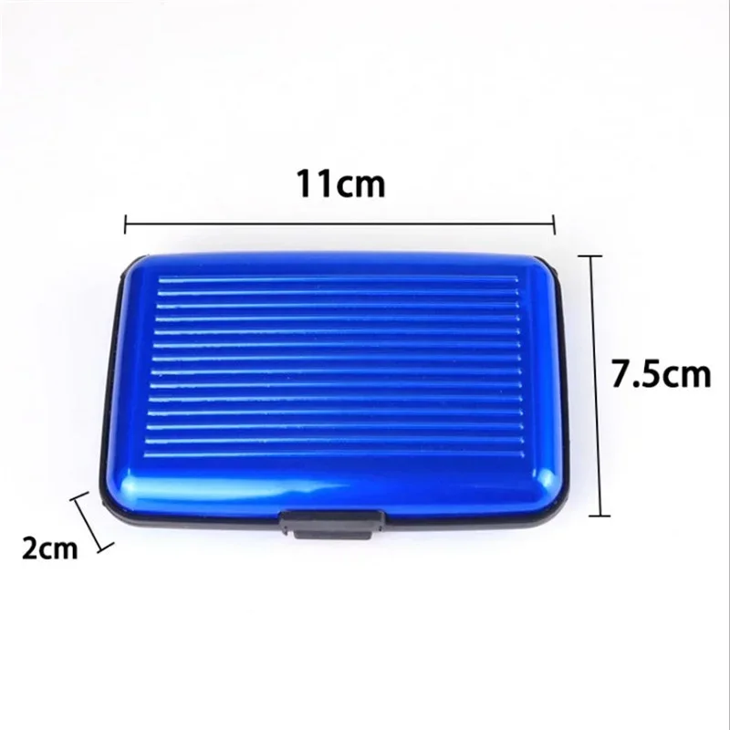 Aluminum Wallet Men Aluminum Bank Card Holder Blocking Hard Case Wallet Solid Credit Anti-RFID Scanning Protect Holder Business Office School
