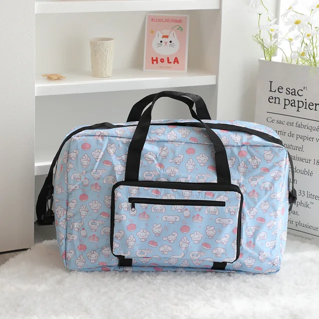 Sanrioed Anime Melody Cinnamoroll Pochacco Women Bag Outdoor Men Bags Folding Travel Storage Bag Portable Luggage Bag Handbags