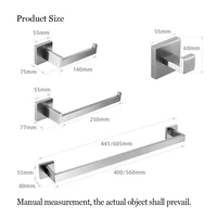 ชุดอุปกรณ์ห้องน้ำแปรงเหล็ก Robe Hook ผ้าเช็ดตัวราวชั้นวางกระดาษทิชชูผู้ถือแปรงสีฟันผู้ถืออุปกรณ์ห้องน้ำ 6