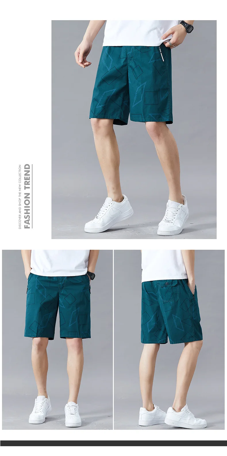 Big Men's Summer Shorts Cotton Knee Pants Golf Plaid Fashion Zipper Pocket Y2K Swim Beach Relaxed Fit Jogger Shorts