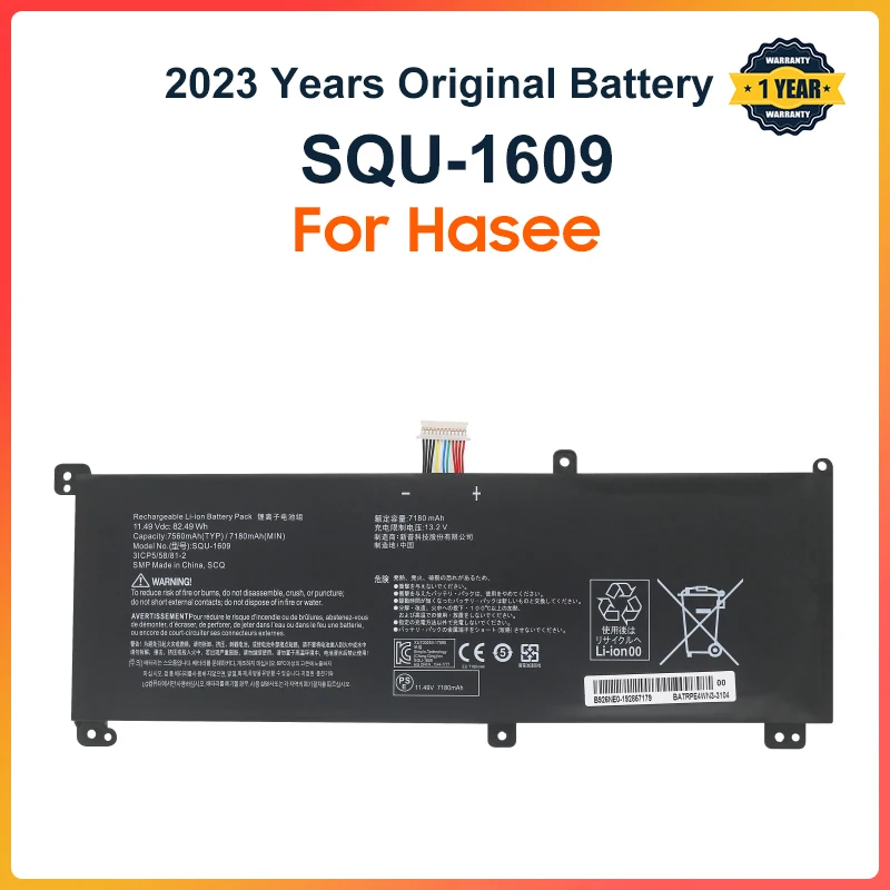 

SQU-1609 1611 1710 1713 Battery For Hasee Thunderobot 15G870-XA70K Dino-X5ta X6 X7A 4K X8S Thor 911S Z6-KP5G QNL5S02