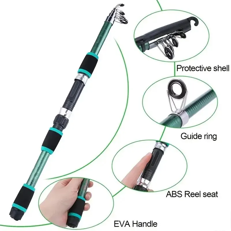 Telescopic Fishing Rod and Spinning Reel Travel Set 4