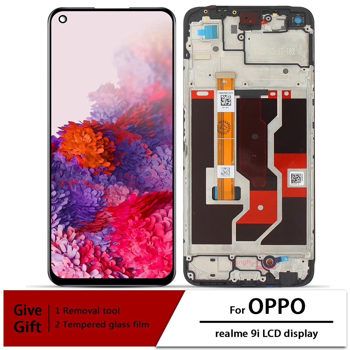 

ЖК-дисплей 6,6 "для Oppo Realme 9i RMX3491, экран с рамкой и сенсорной панелью, дигитайзер для Realme 9i, дисплей в сборе, оригинал