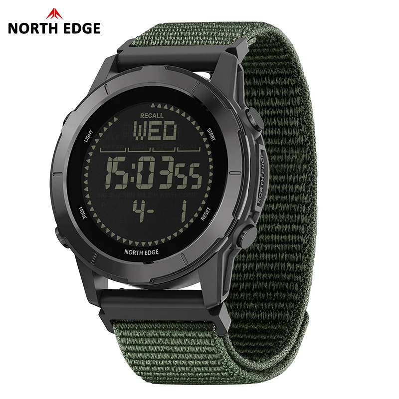 NORTH EDGE LITECORE Men's Ultra-Light Outdoor Digital Sports Watch with Compass and Pedometer, Waterproof to 50M