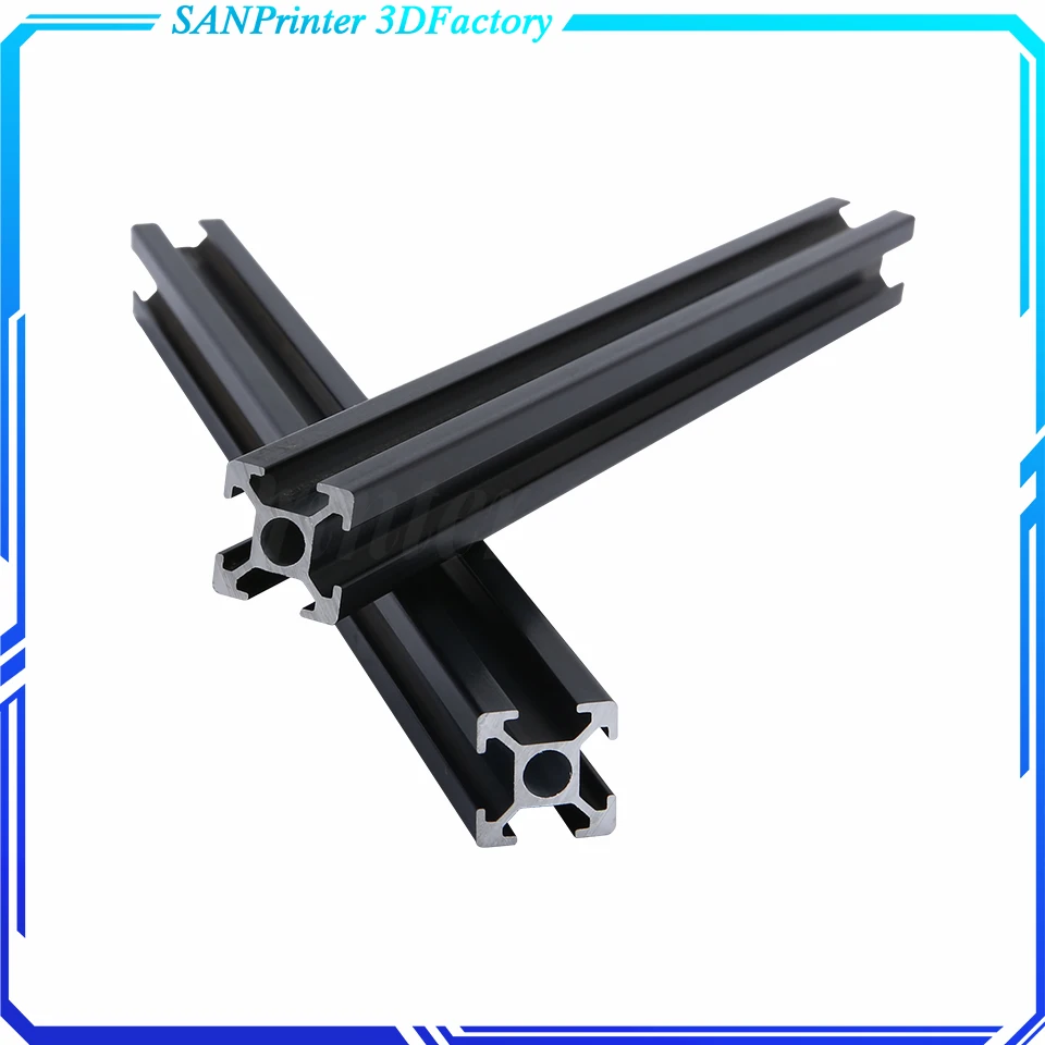 1PC 검정색 1515 유럽 표준 양극 처리된 알루미늄 프로파일 압출 100mm - 800mm 길이 선형 레일 500mm CNC 3D 프린터용