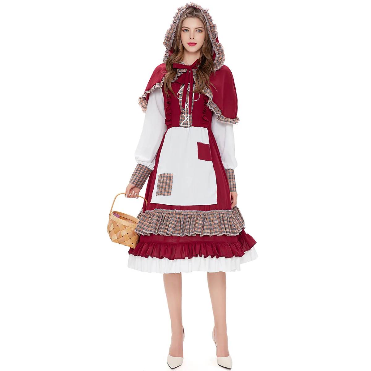 

Halloween Drama Performance Little Red Riding Hood Cosfairy Tale Role-playing Stage Costume