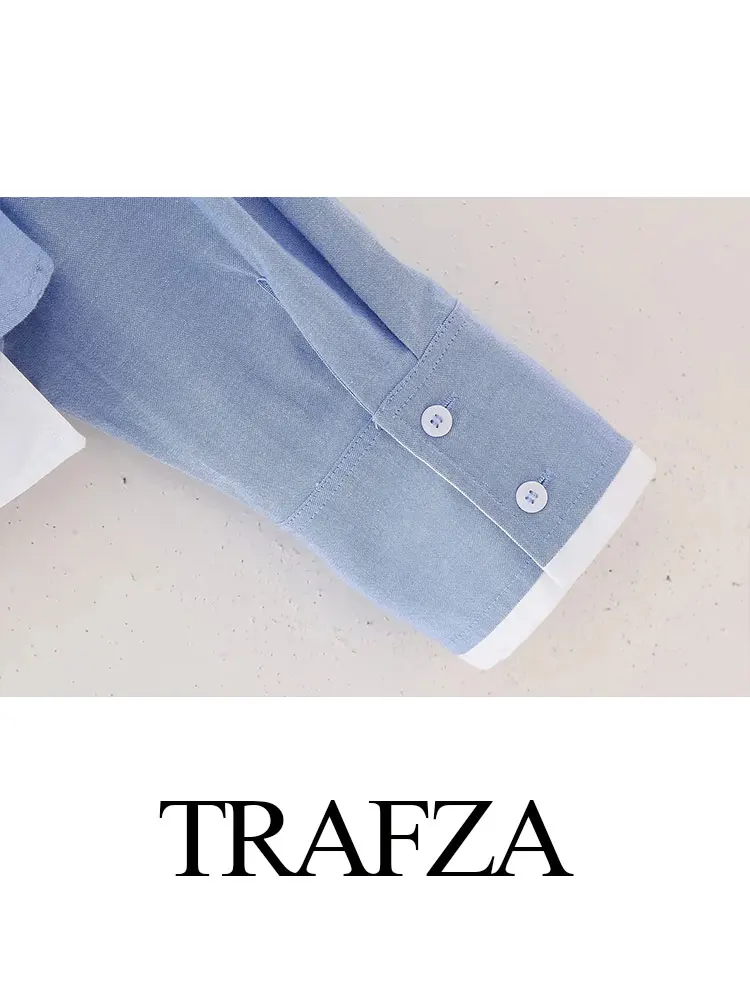 HH Women Elegant Solid Sweet Patchwork Blouse Single Breasted Long Sleeve Shirt 2024 New Fashion Female Chic Cropped Top